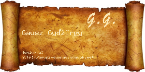 Gausz György névjegykártya